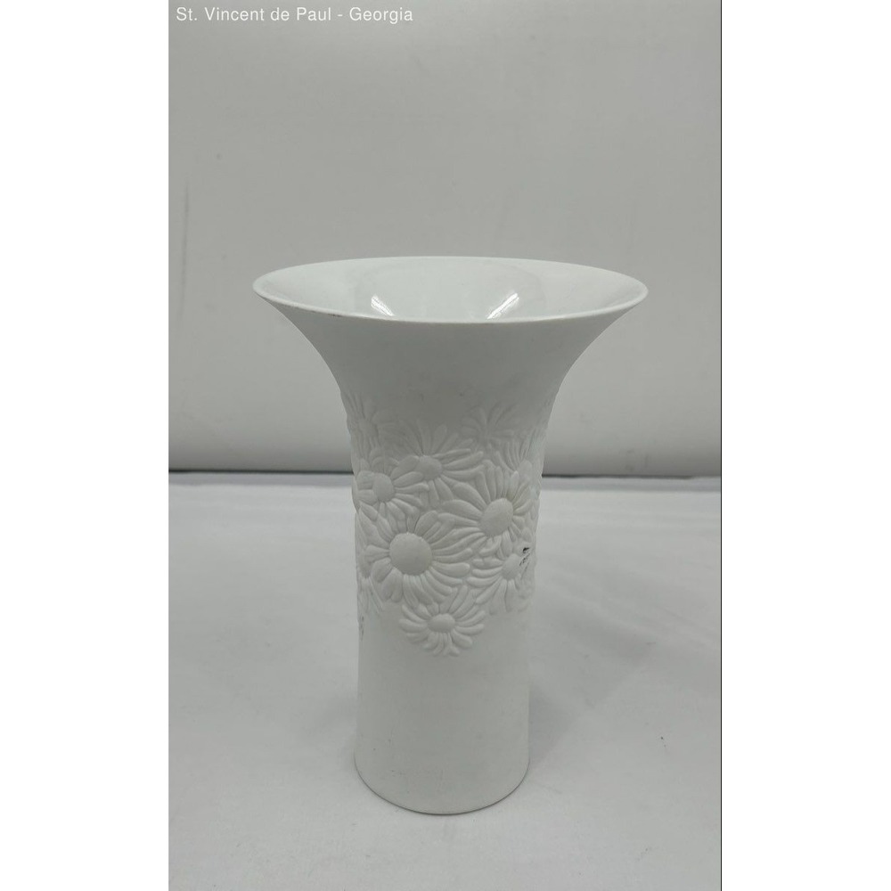 Vintage Rosenthal Studio Line White Matte Daisy Vase by Rosemonde Nairoc 3x8.25"